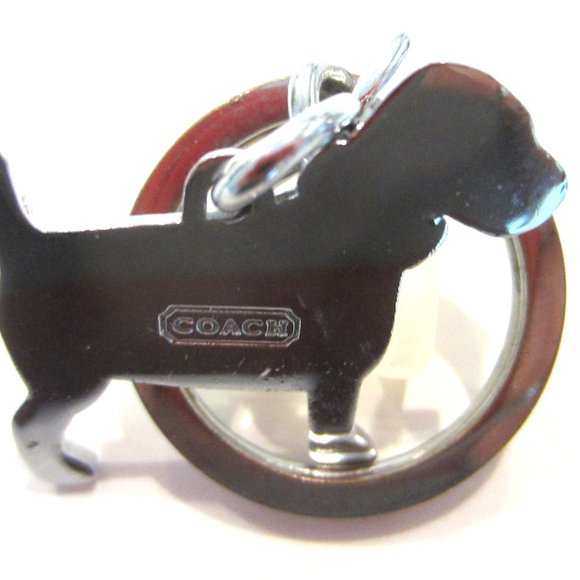 Coach Dog Key Ring Designed White Crystals Collar - Picture 11 of 13